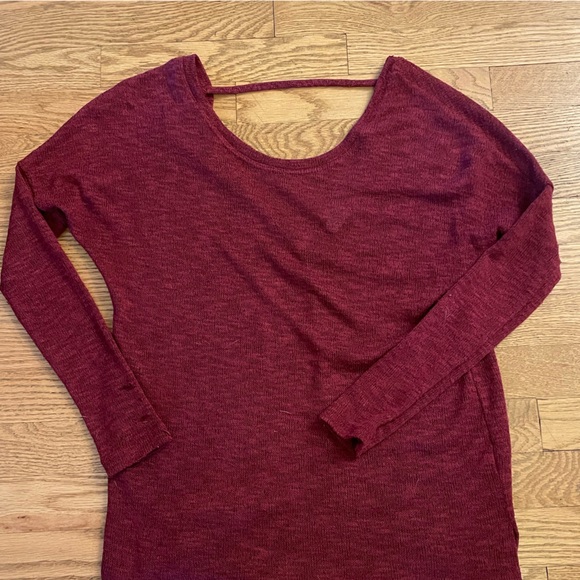 Essentials by Full Tilt Maroon Light Knit Sweater - Picture 2 of 4